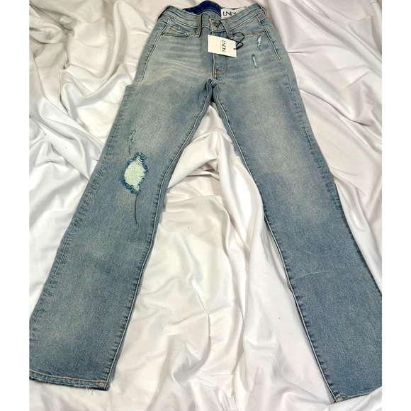LNDN Landon Denim High Rise Straight Leg Distressed Jeans 36" Waist - Picture 10 of 16